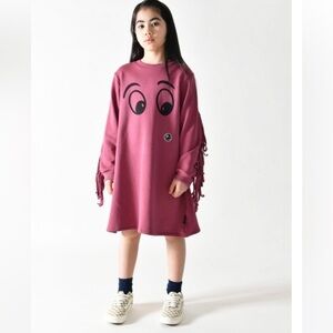 Loud Apparel Time to Go Maroon A-Line Dress Girls Size 12 Organic Cotton